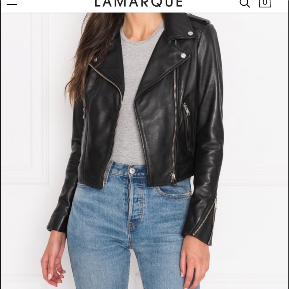 LAMARQUE DONNA Leather Biker Jacket XS LIKE NEW